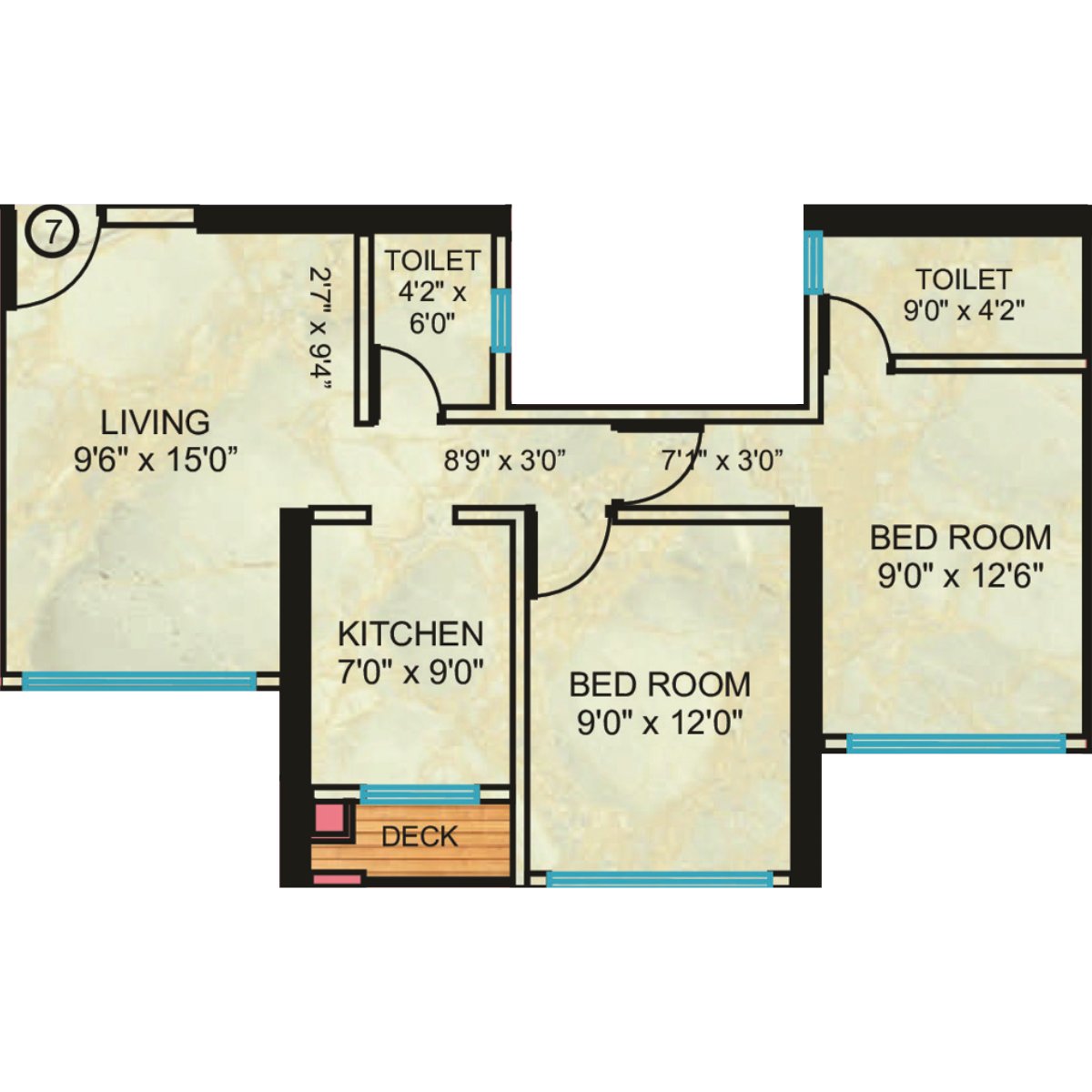 Neelam-Supremo-Floor-Plan-2-BHK-619-Sqft