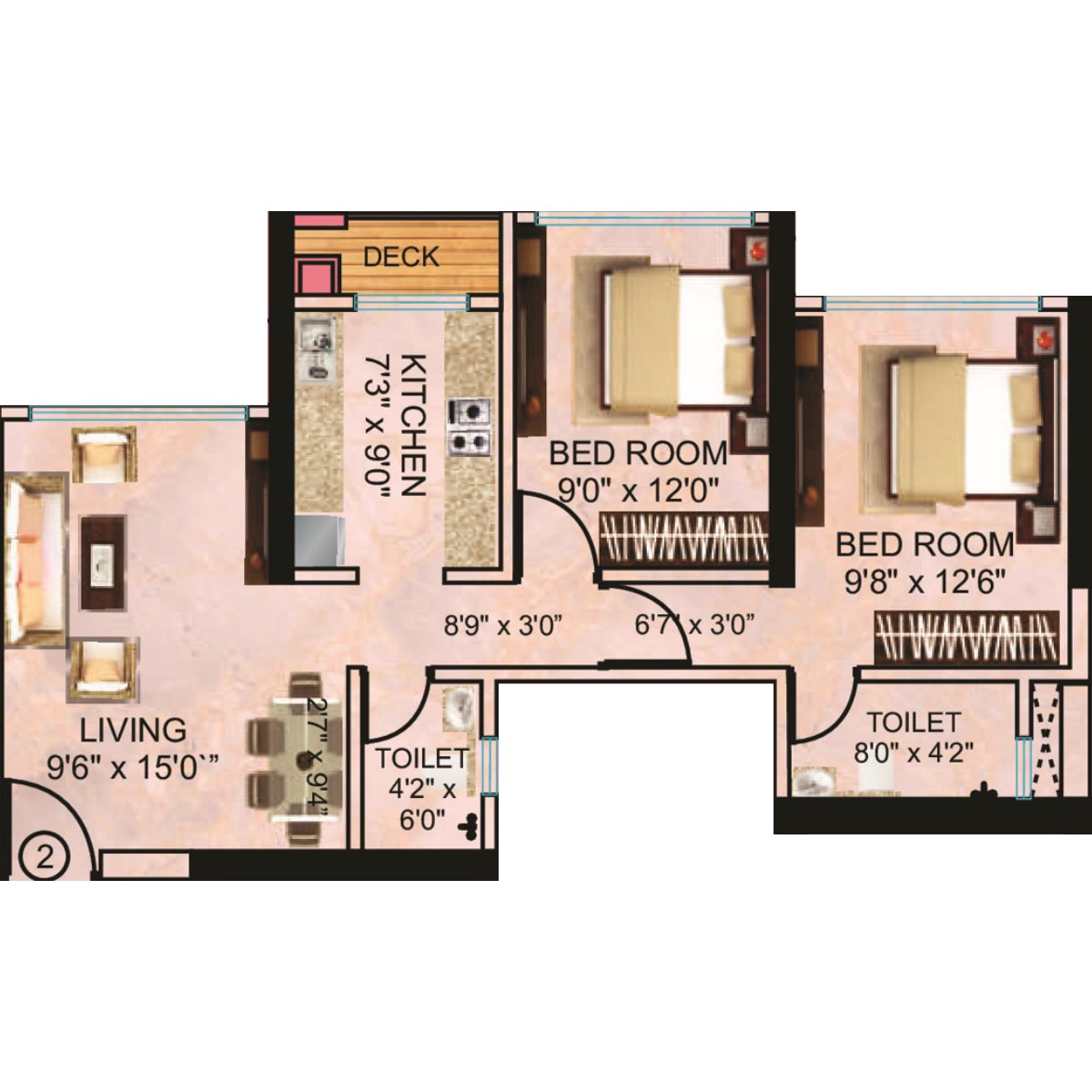 Neelam-Supremo-Floor-Plan-2-BHK-621-Sqft